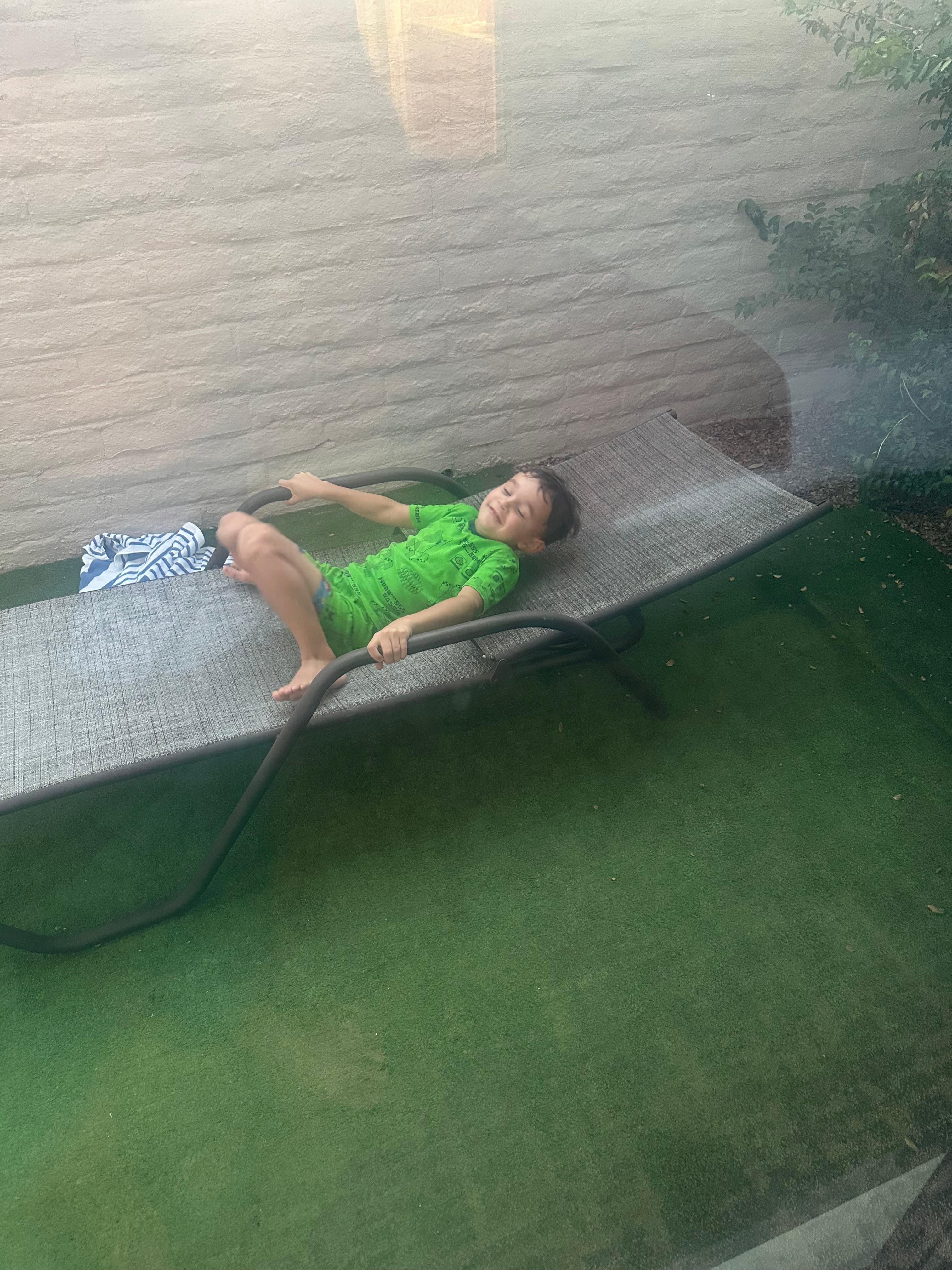 Lounging in the patio