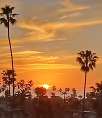 Sunset view from rooftop deck.