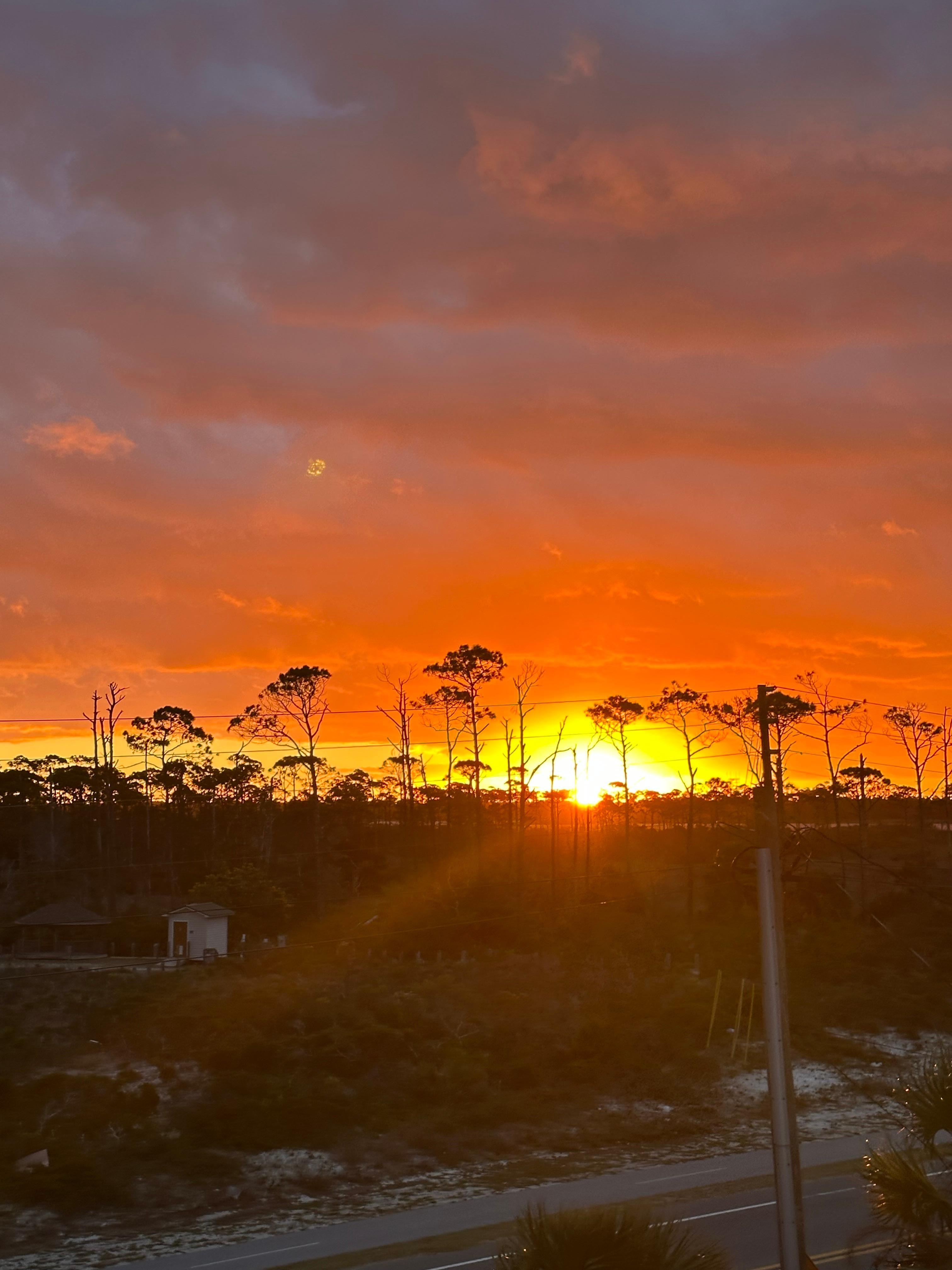 Sunrise from front porch. 