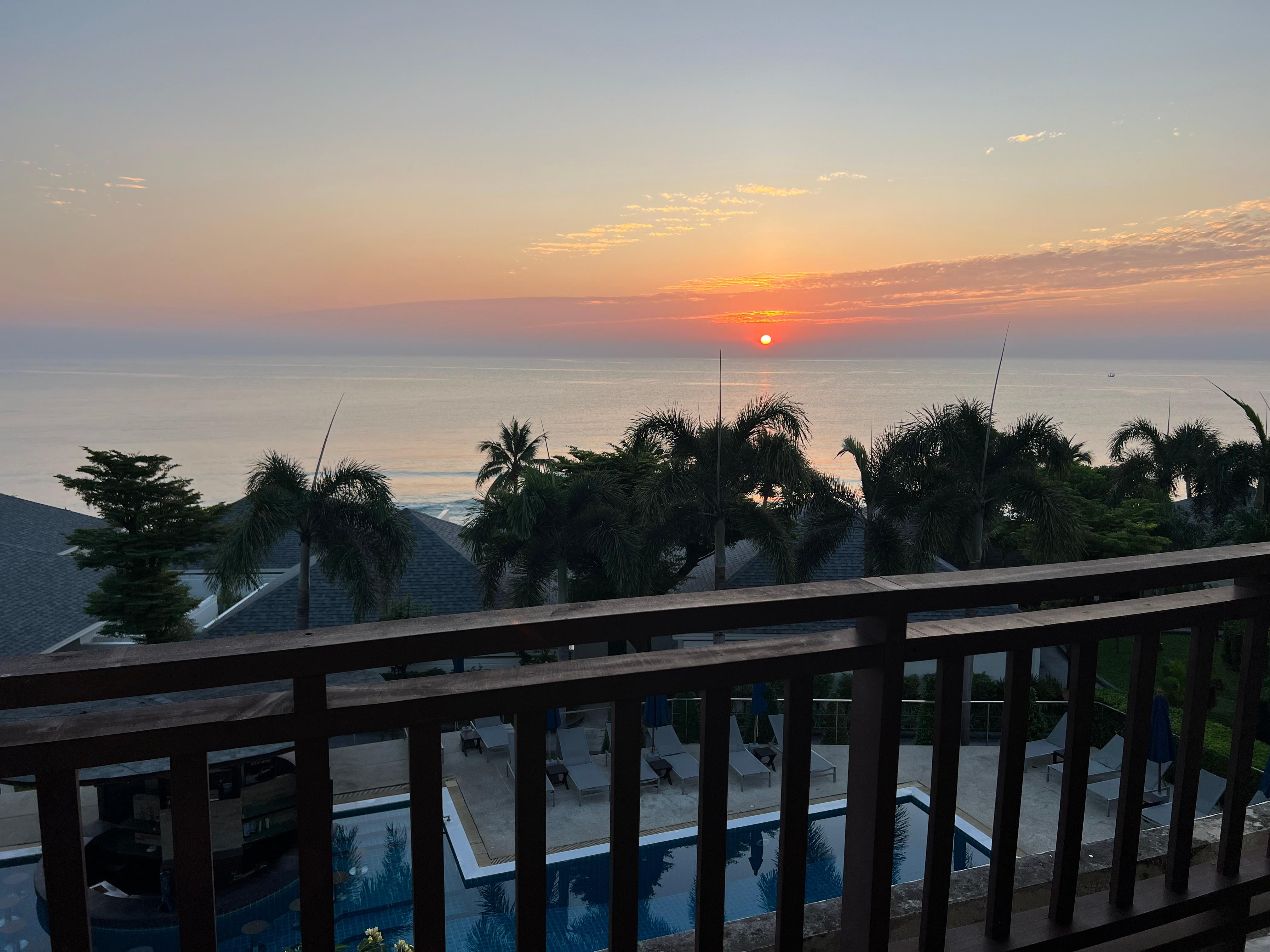 Gorgeous sun rise from our balcony 