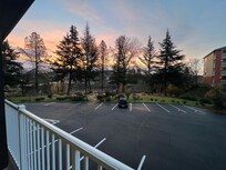 From the building looking at the walking trails.