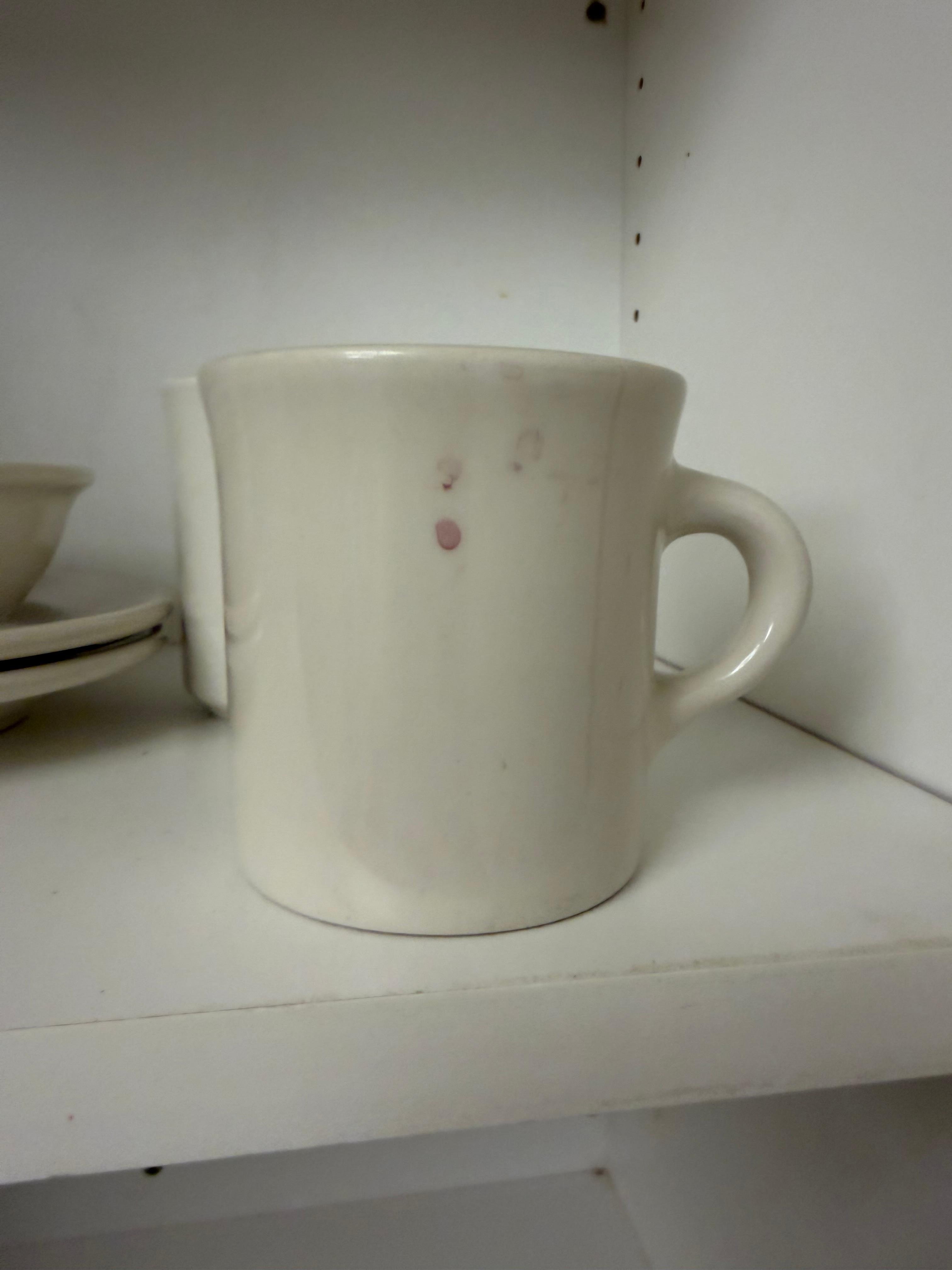 A glimpse of one of the dishes in the cupboard of the kitchen 