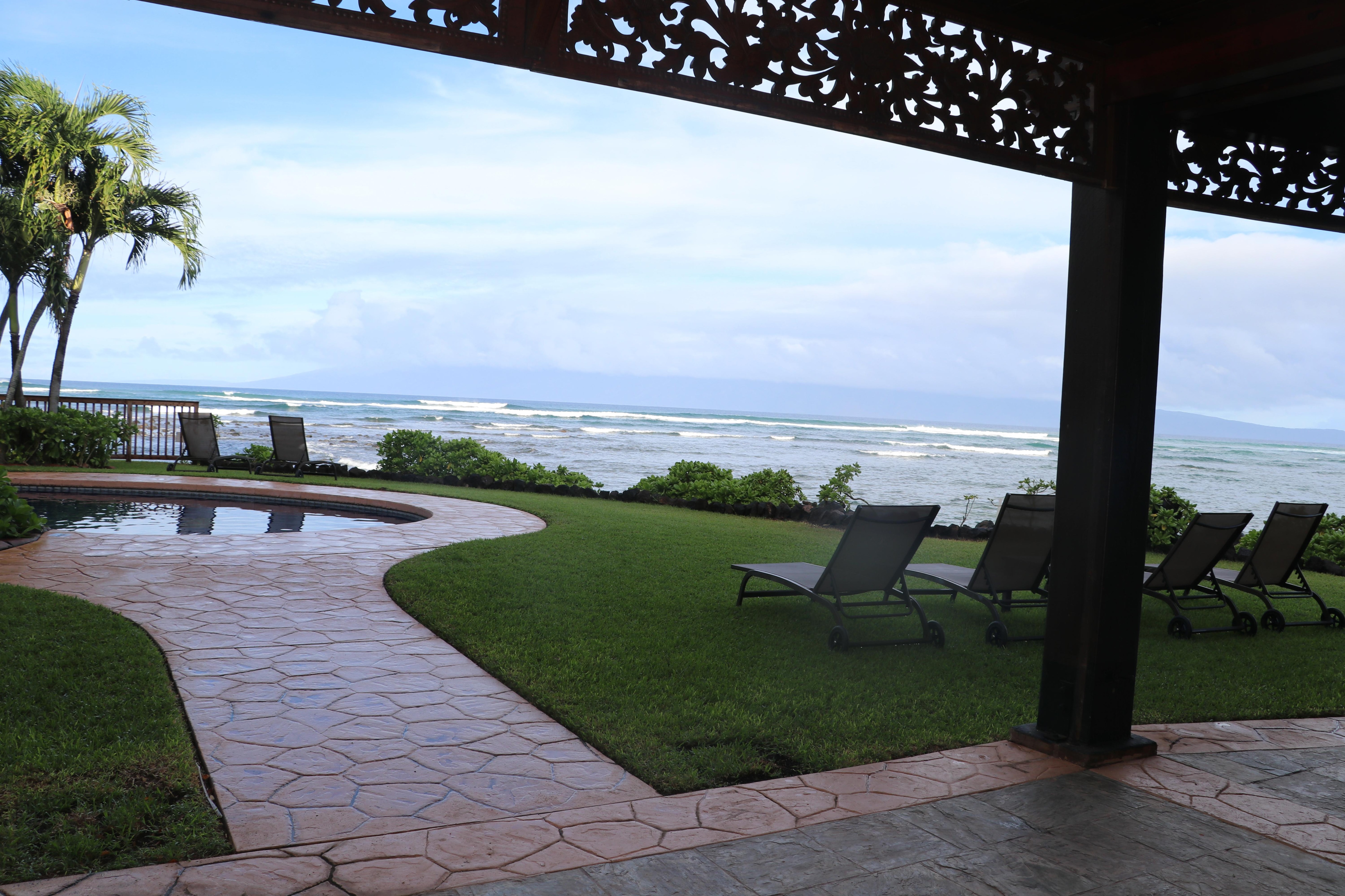 View from under the balcony where we played ping pong