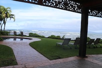 View from under the balcony where we played ping pong