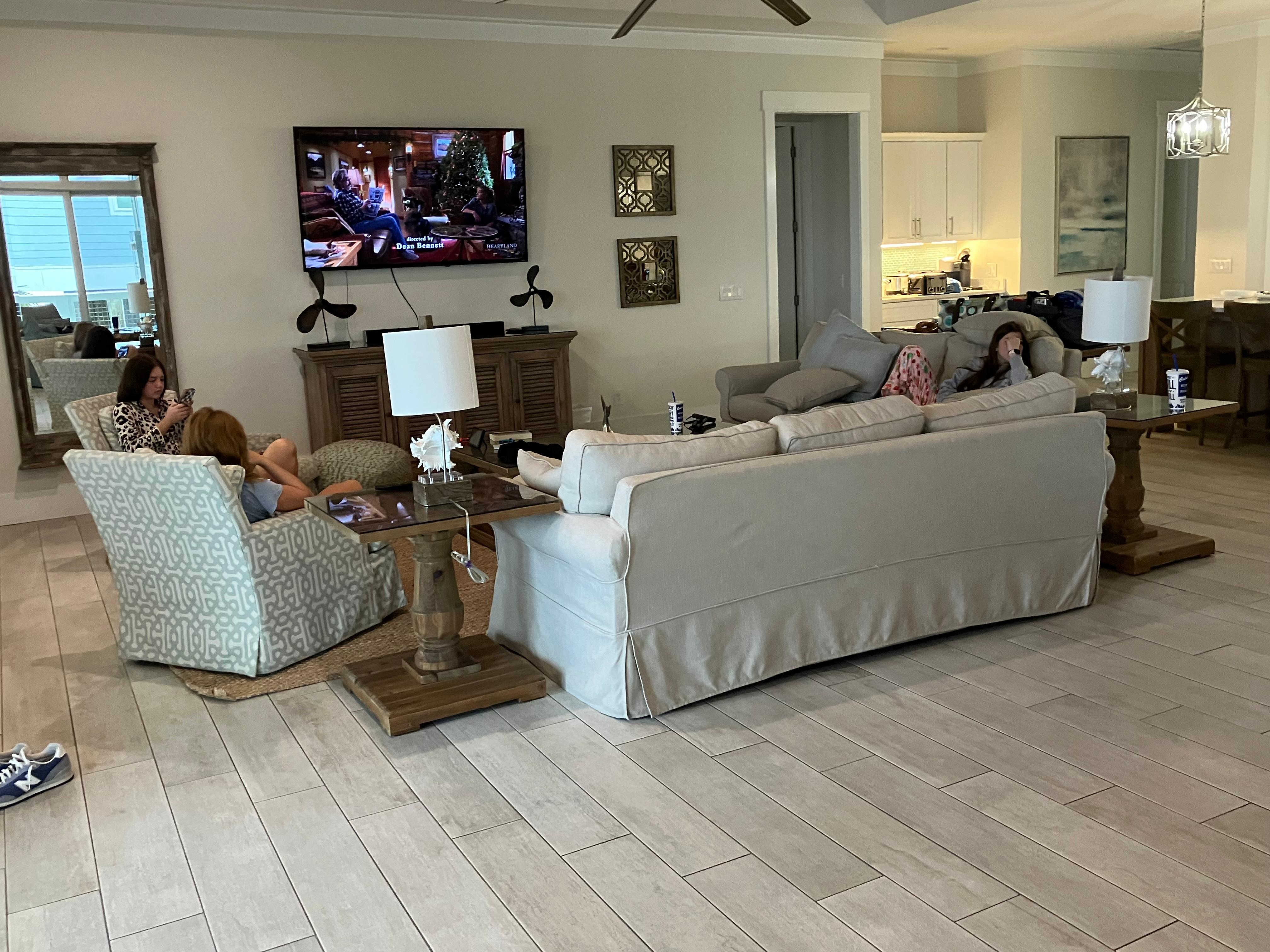 Separate area for tv shows and conversation 