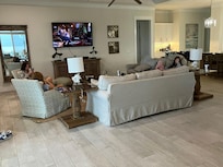 Separate area for tv shows and conversation