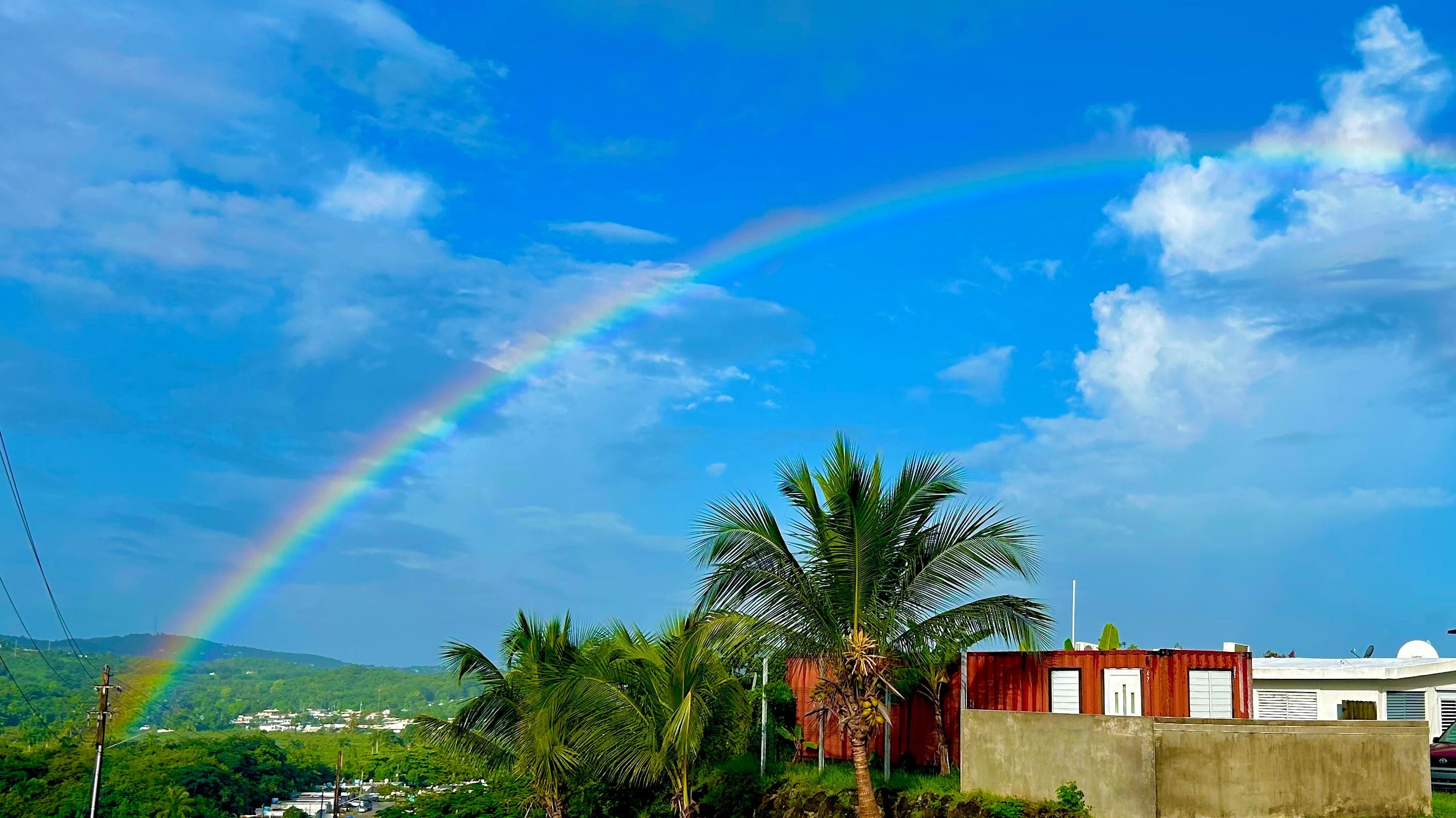 A lucky rainbow across the street