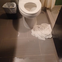 Bathroom floor- completely flooded