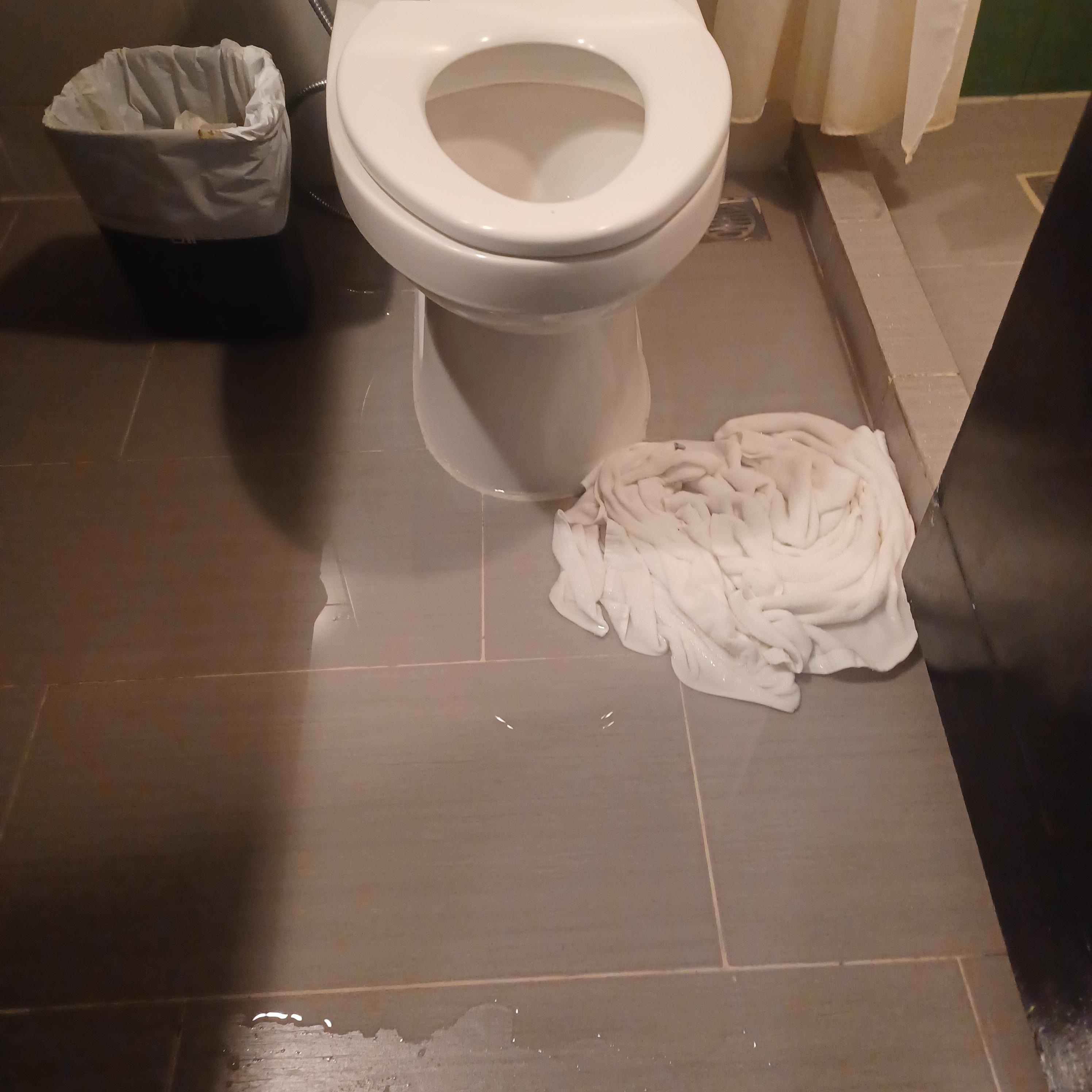 Bathroom floor- completely flooded