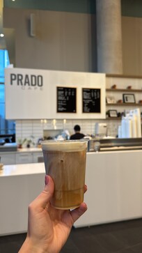 Coffee shop in the building