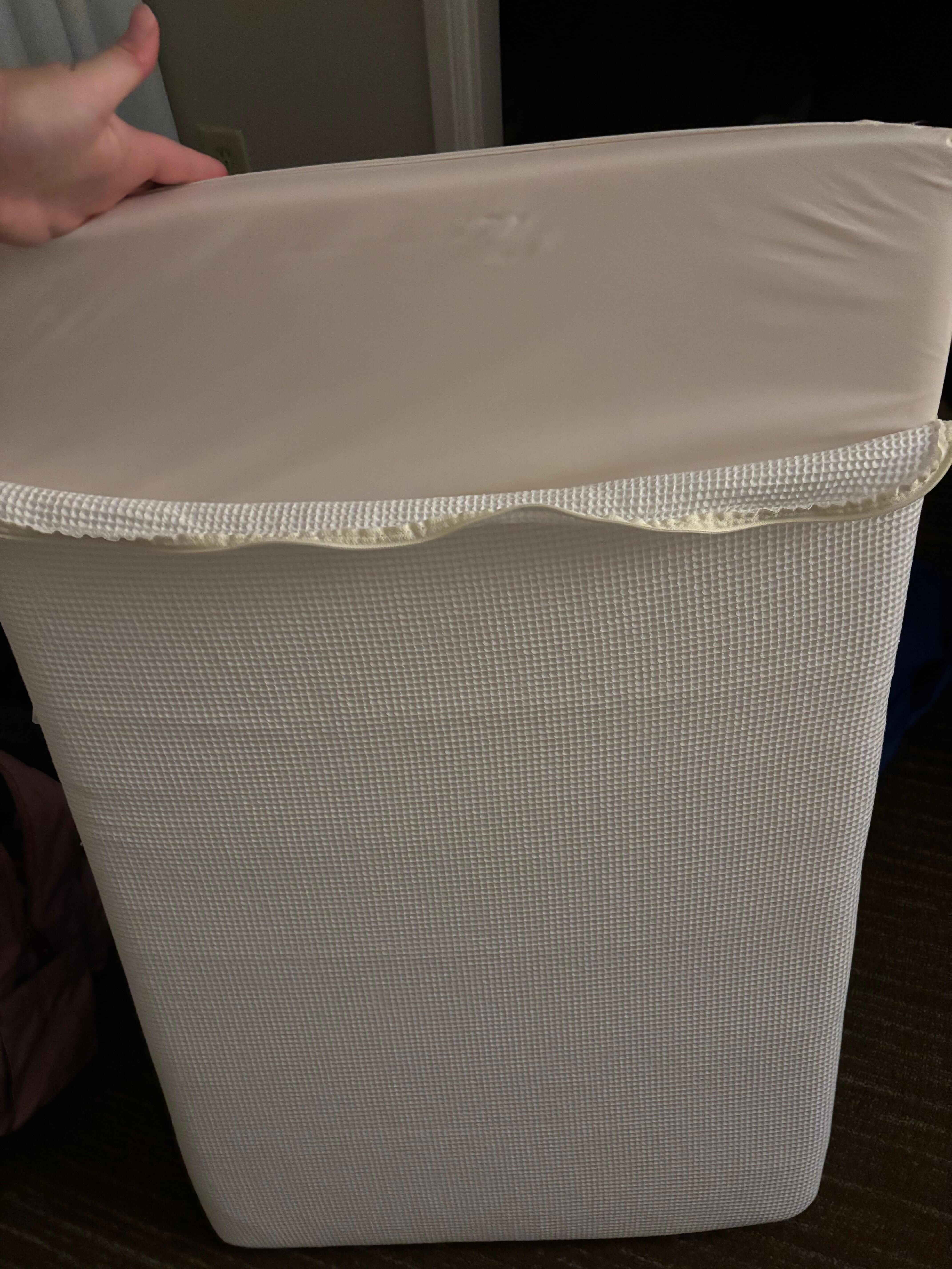 This was the roll in crib for my 4 month old. They wanna talk about safe sleep the crib sheet didn’t even fit the mattress.