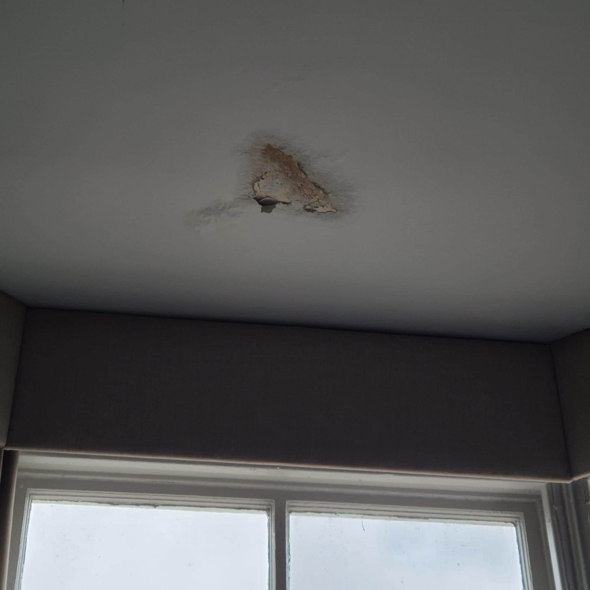 Damaged window bay.