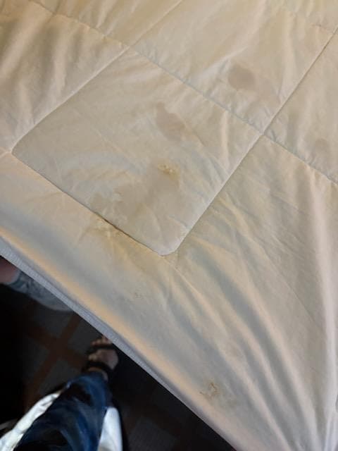 Stains on the bedding