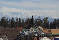 Rooftop view of the Atlas mountains