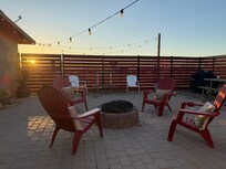 Fenced patio and firepit