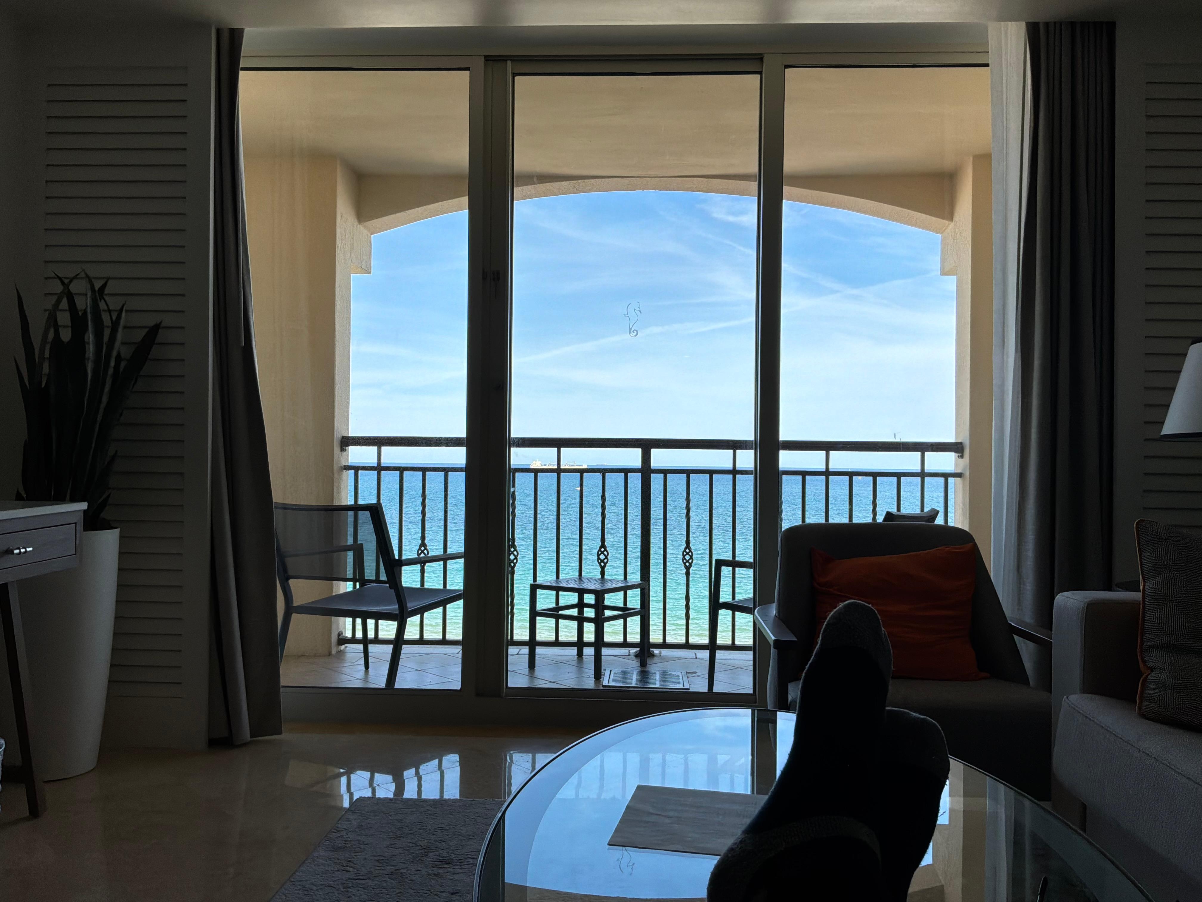 You feel like you’re sitting on top of the ocean when you’re in the living room and bedroom. 