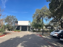 Front of hotel and parking area