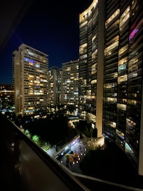 The view from the balcony at night