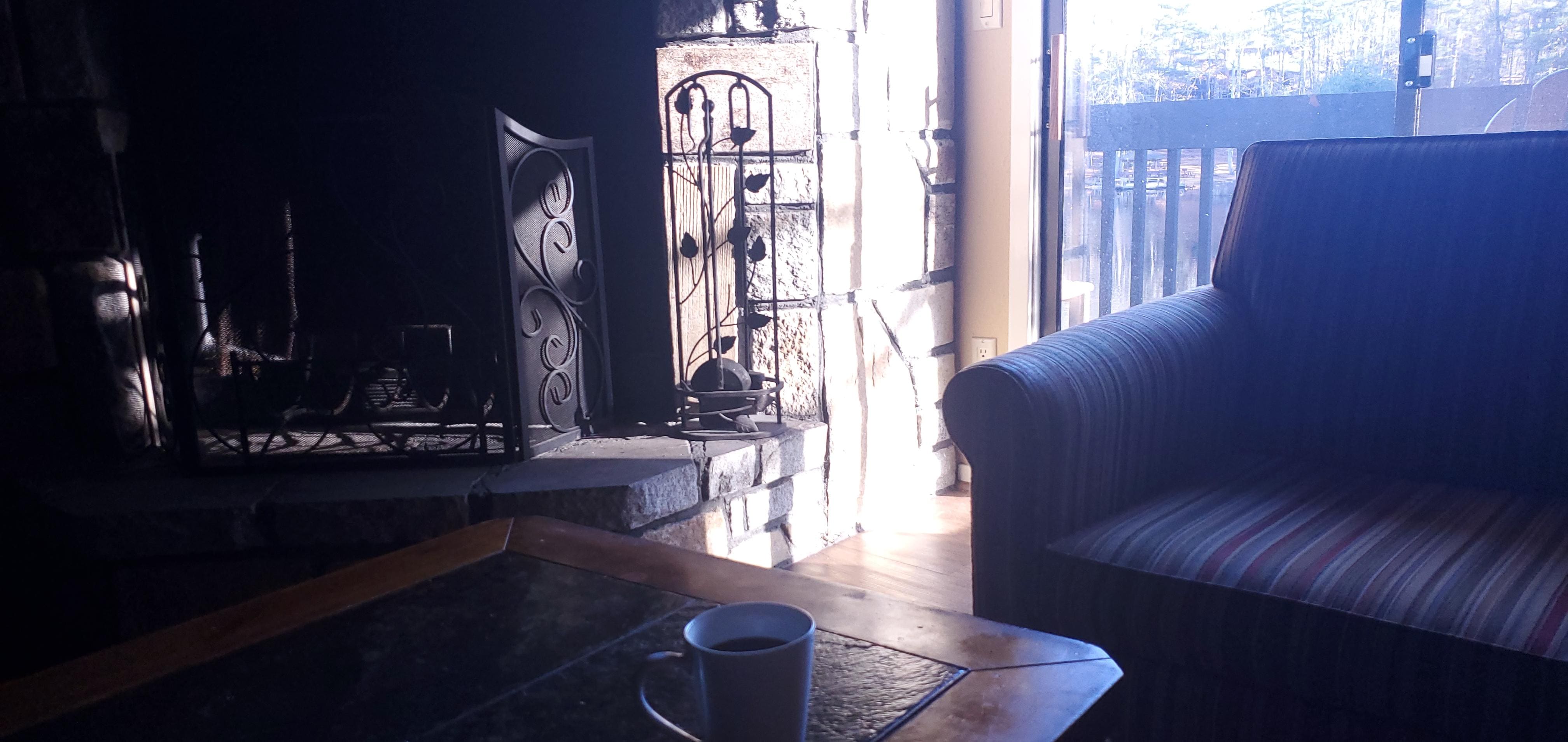 Fire place in the condo 