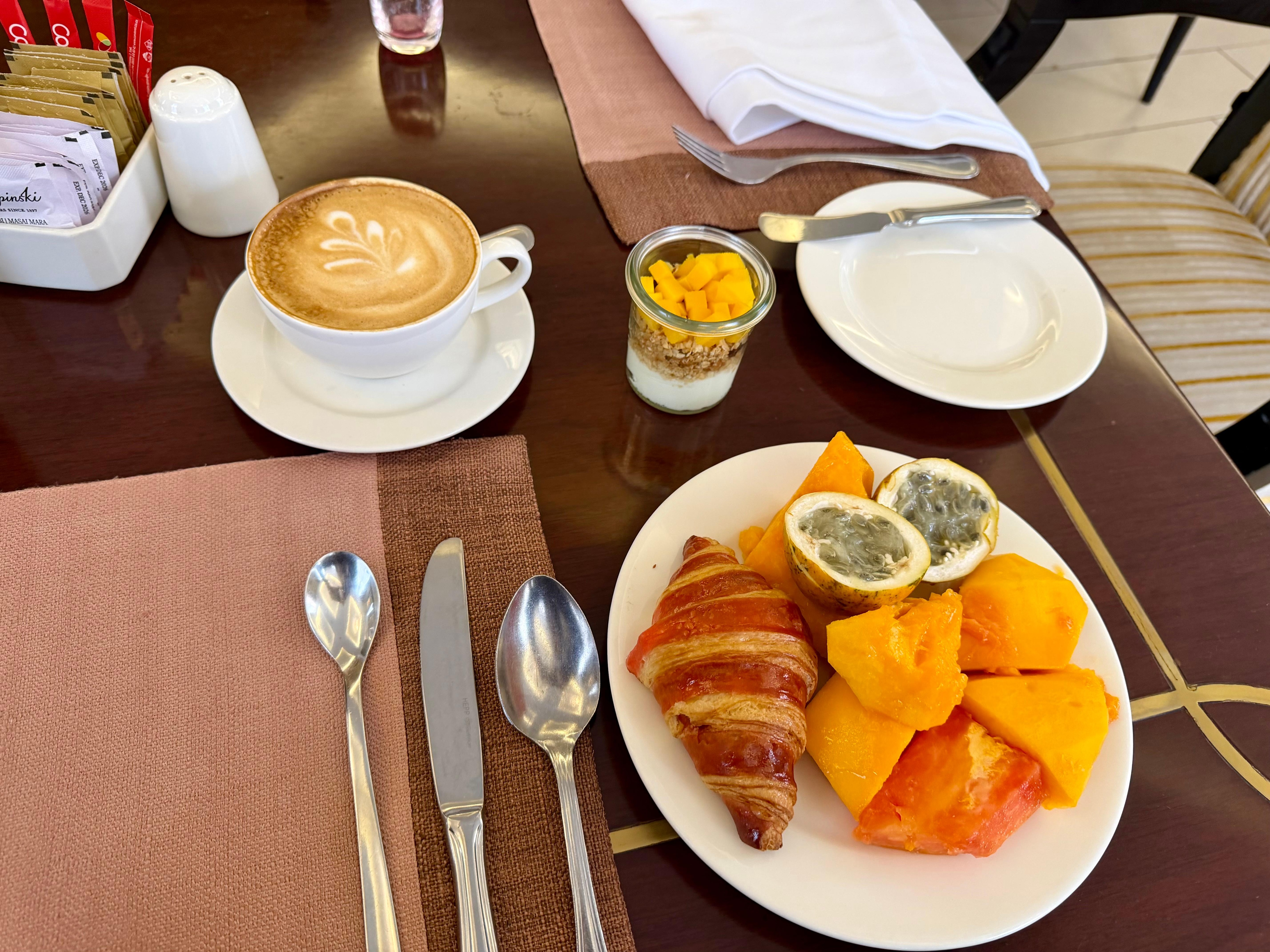 Fresh fruit & lots of choice of pastries