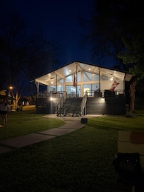 Back of the house lit up. Fantastic