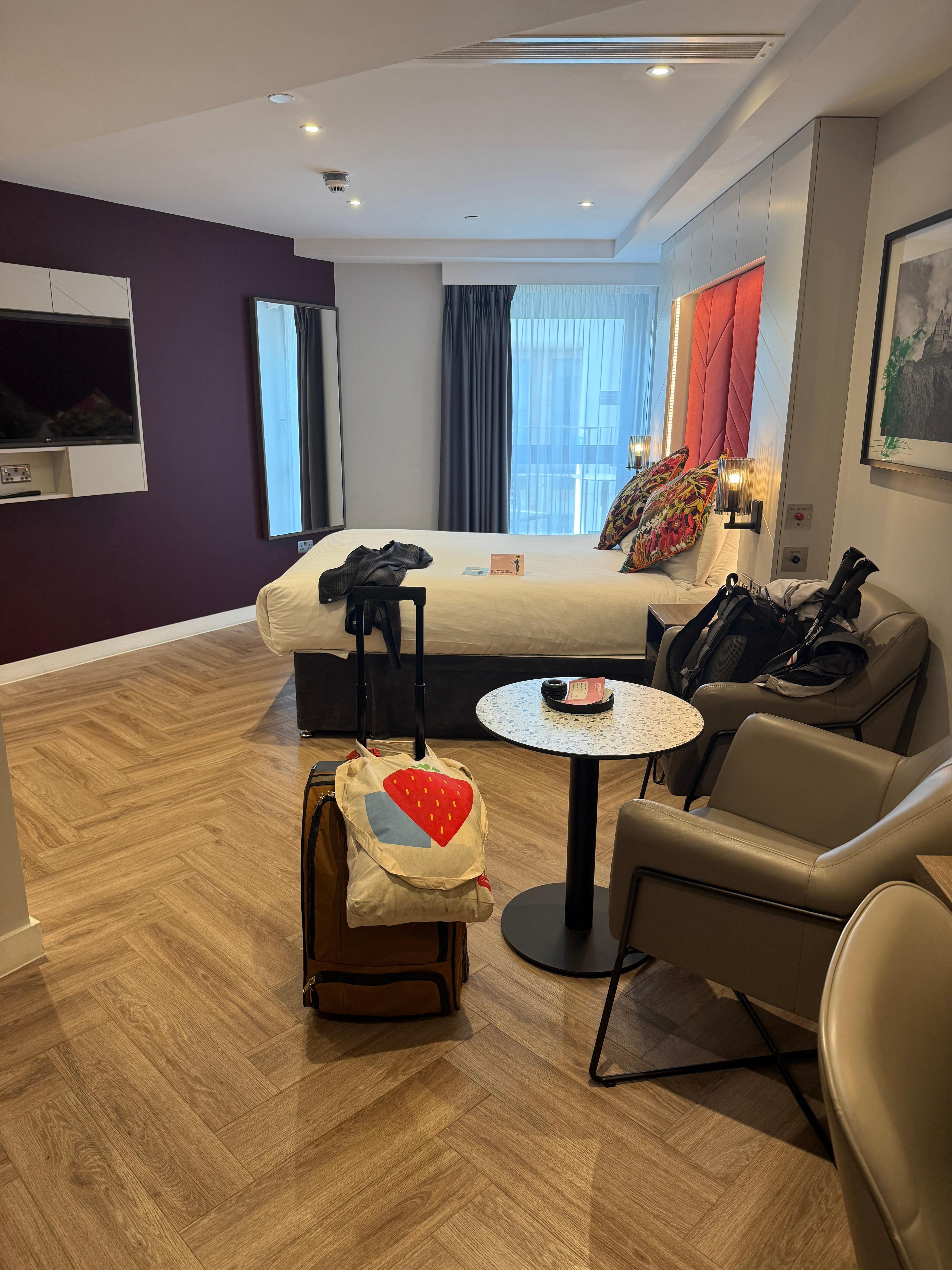 My spacious room.  There was a balcony but not much of a view. 