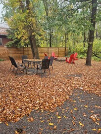 A beautiful backyard that we didn't really get to enjoy this time because of the rain. Next time.