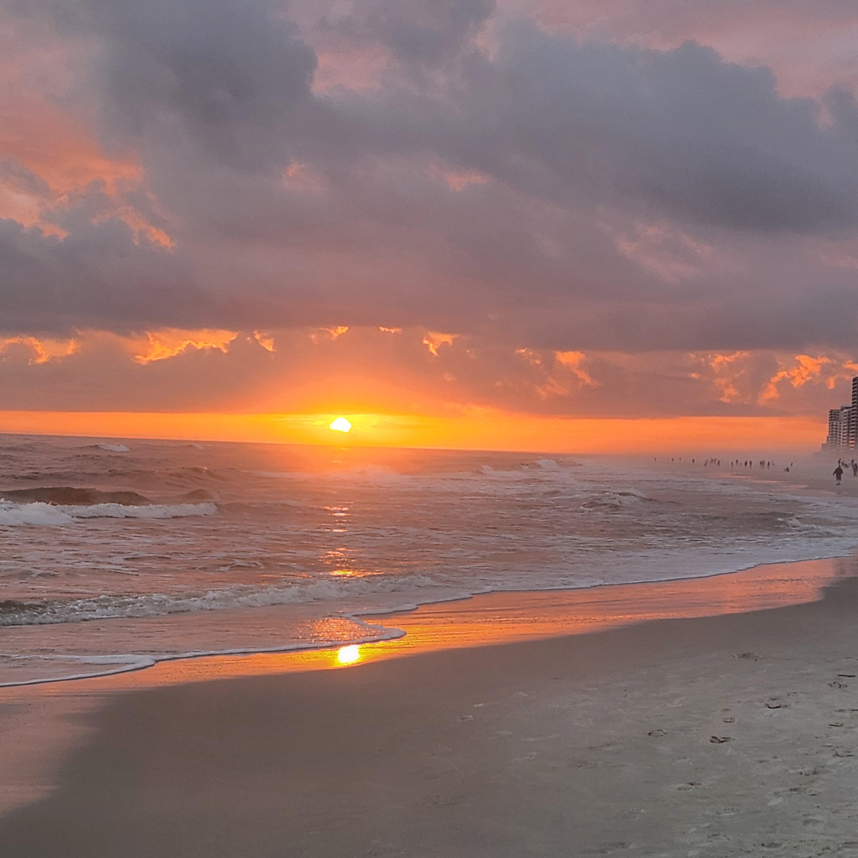 Sunset from the beach in front of the condo. 
