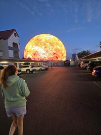 Walking back to our room from getting coffee