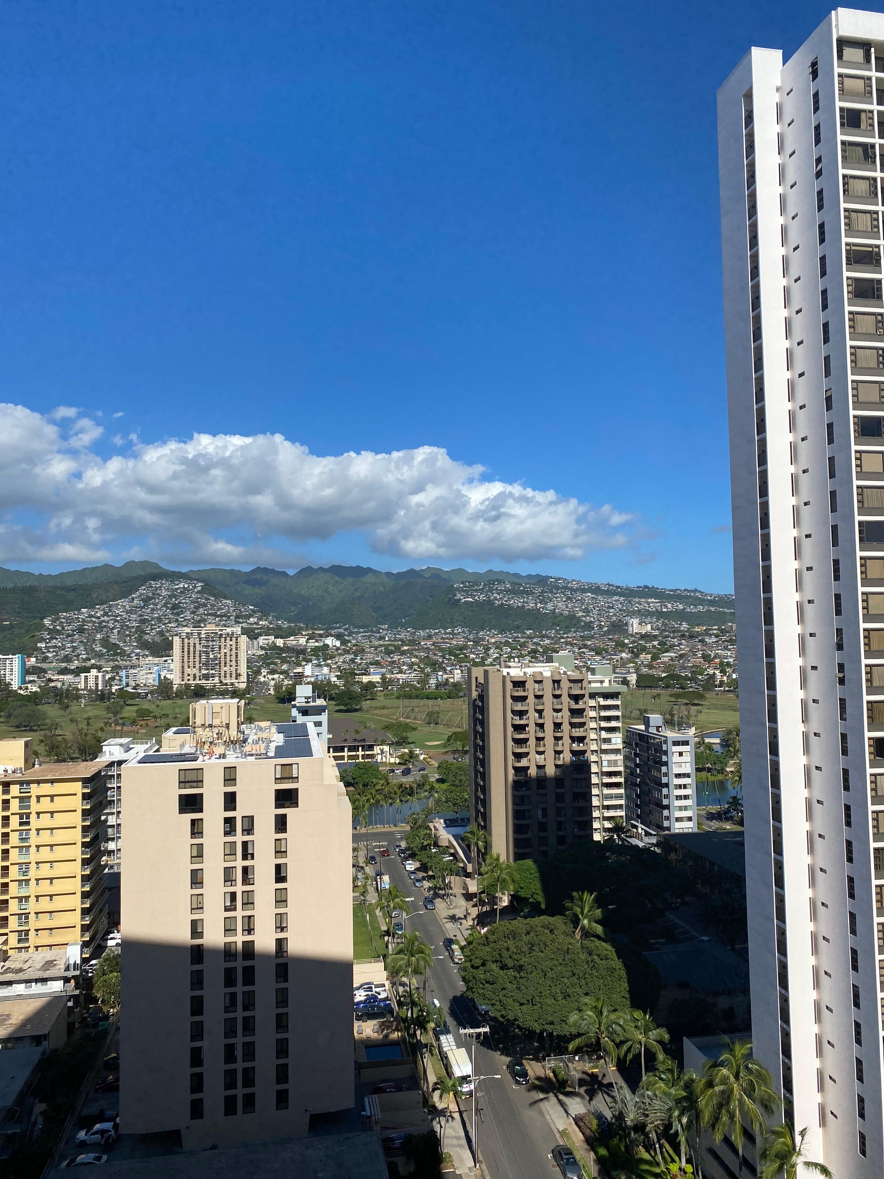 View from our balcony of the hotel