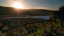 View at sunset as we had a drink sitting out in the garden.