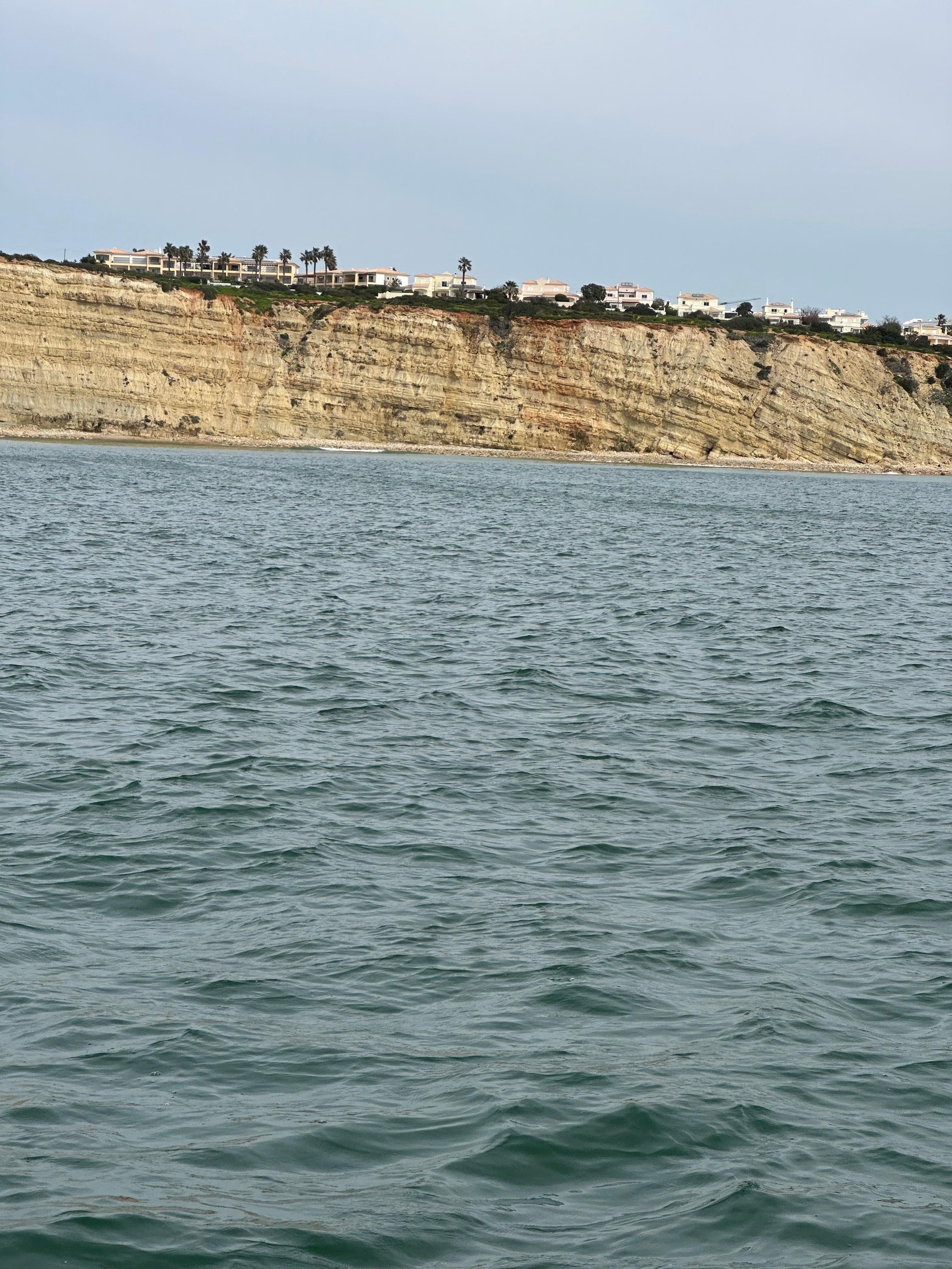 View from the ocean of the apartments on the left top
