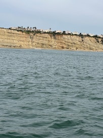 View from the ocean of the apartments on the left top