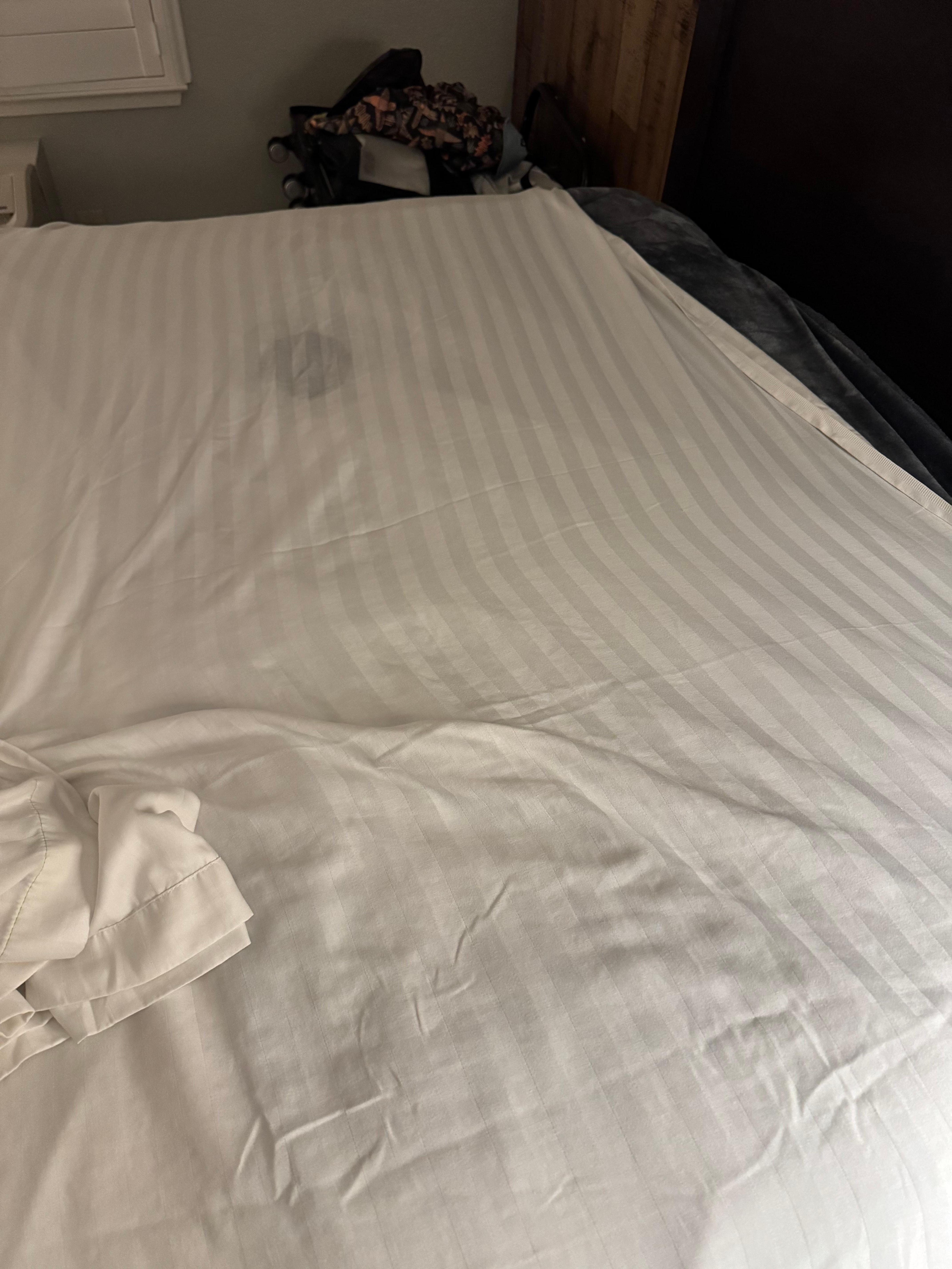 The "new" sheet was stained.
