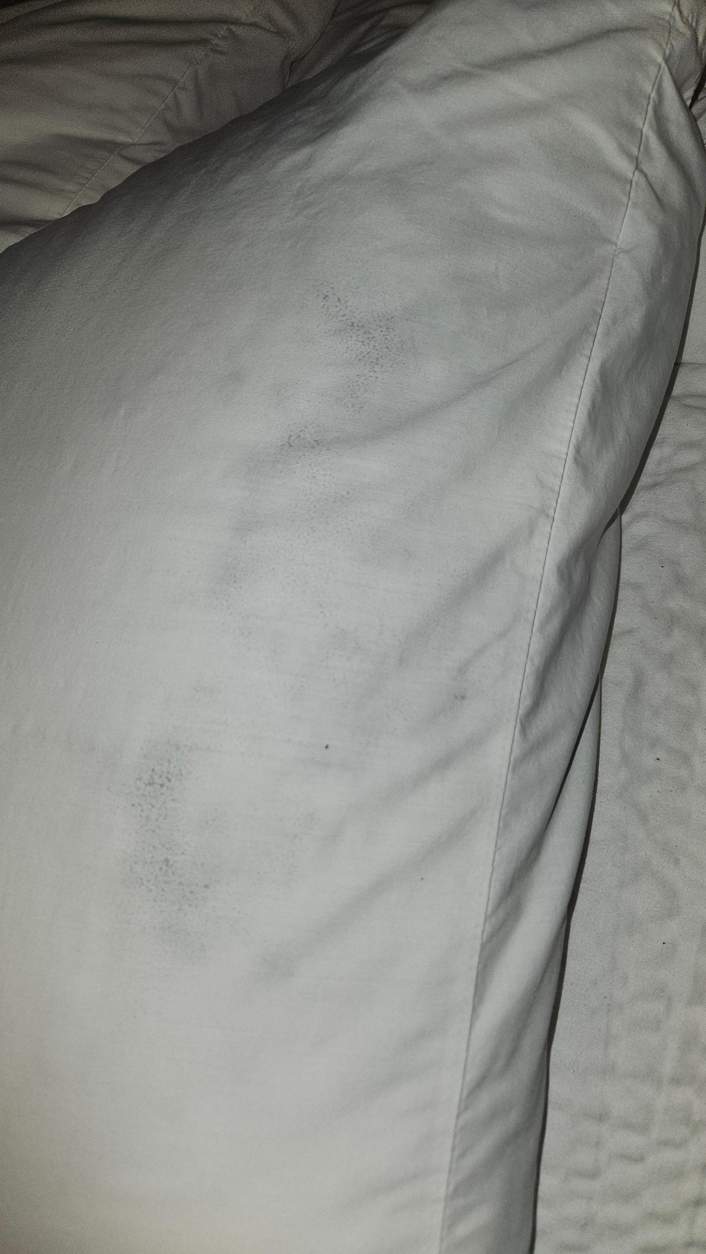 Mold on pillows was also dirty.