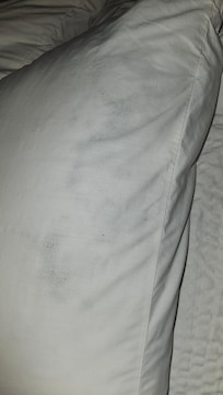Mold on pillows was also dirty.