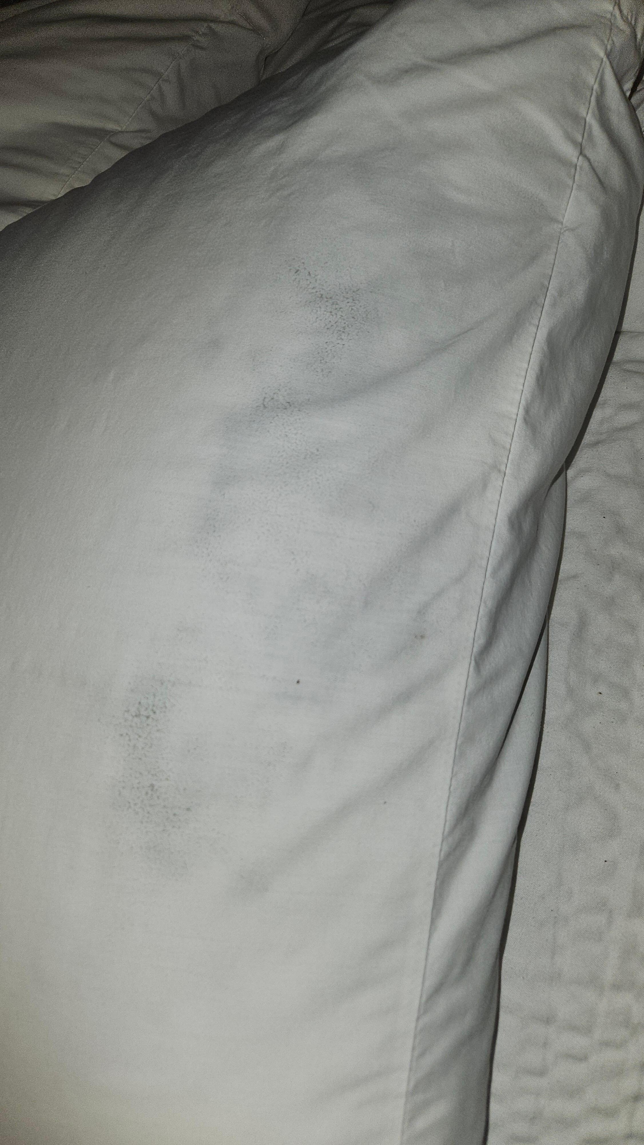 Mold on pillows was also dirty.