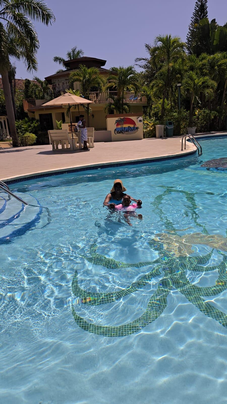 Enjoying the pool nice and clear.  
