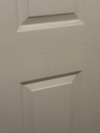 Writing on our bathroom door that did not lock