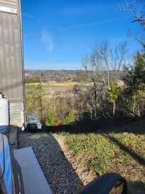 Steep drop off on side of home.