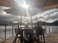 From Pinel island looking back on the mainland.
End of a glorious day.