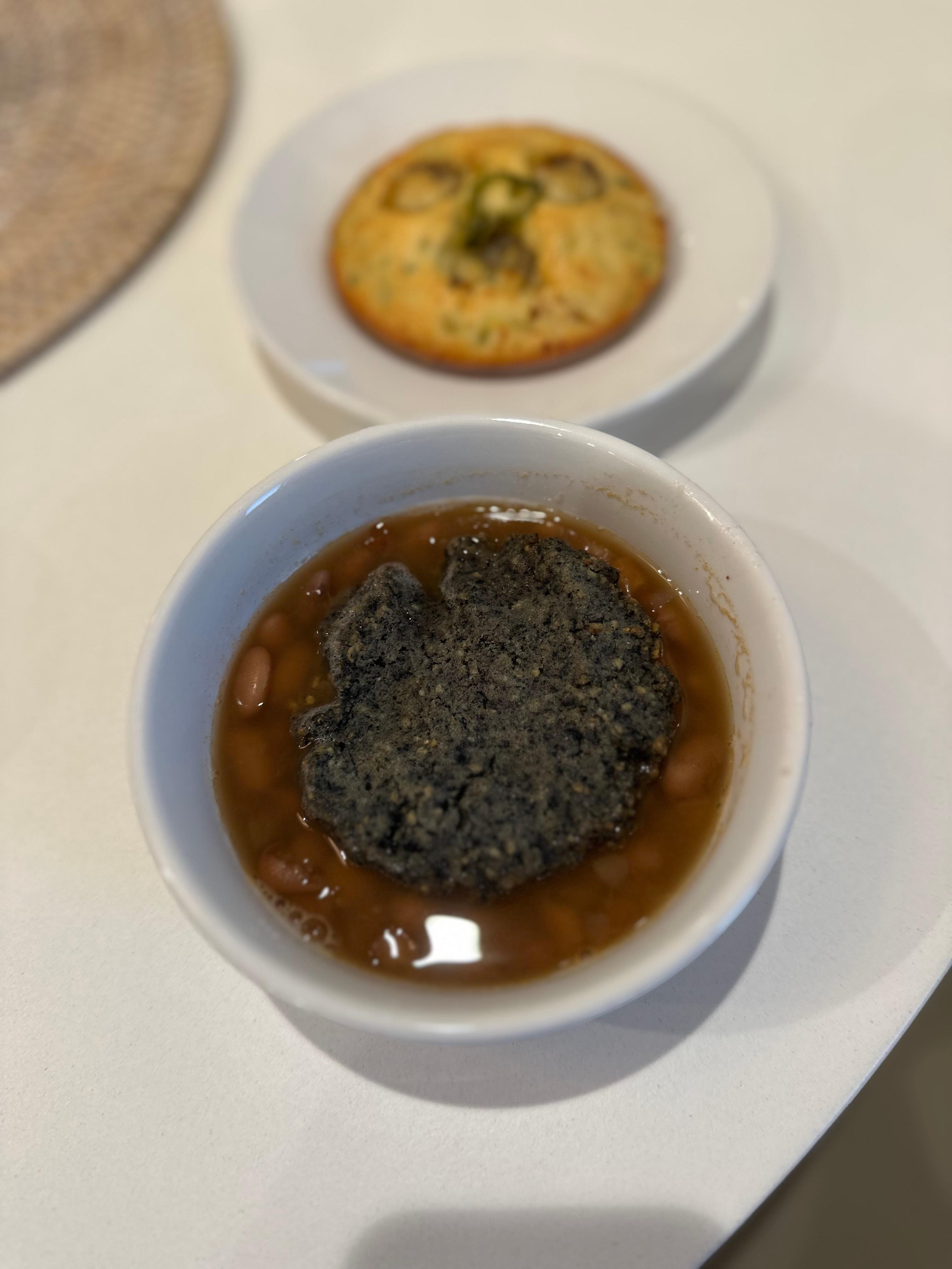 Hopi stew and blue corn bread