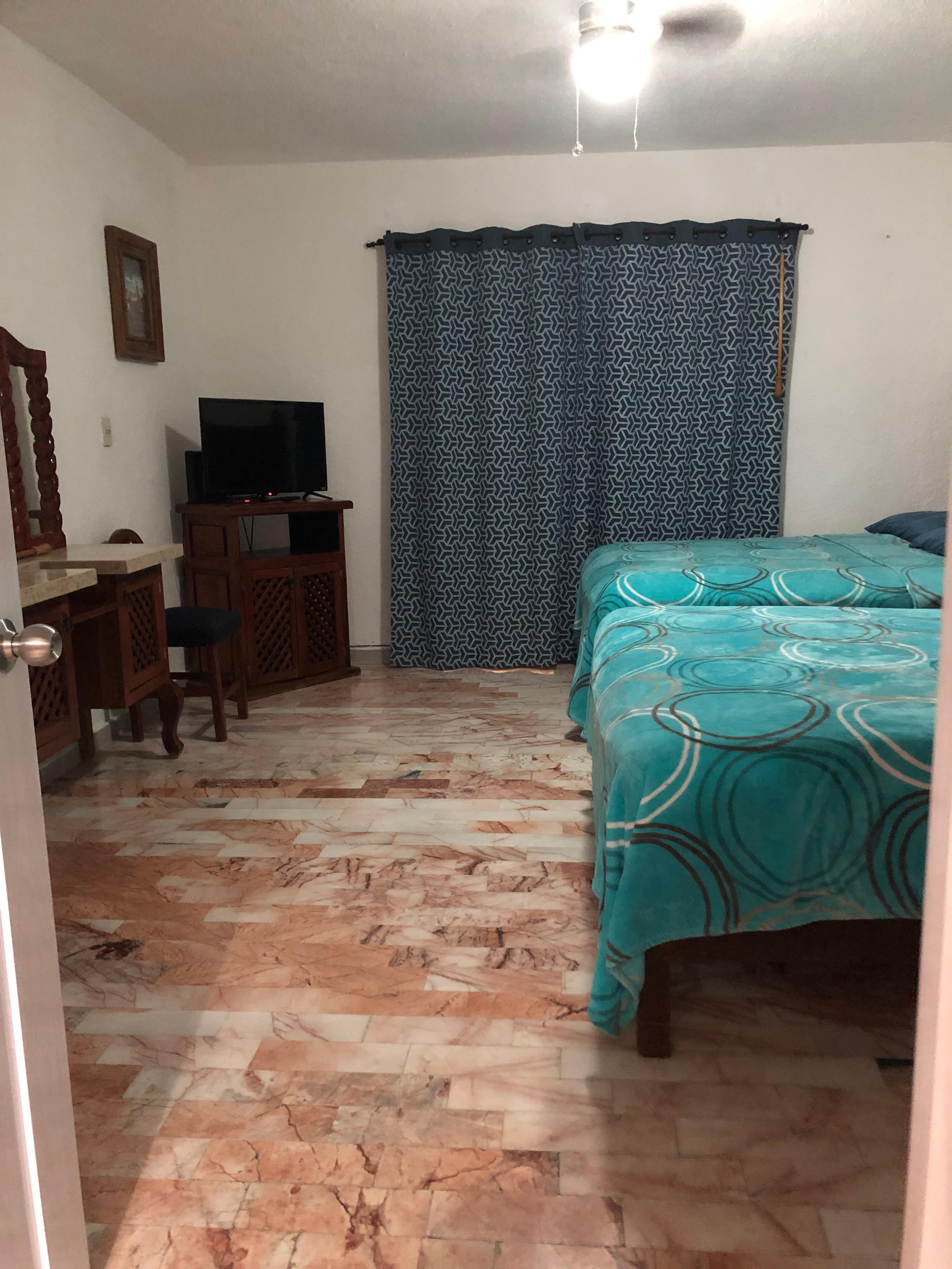 Ground level bedroom has 1/2 bath 