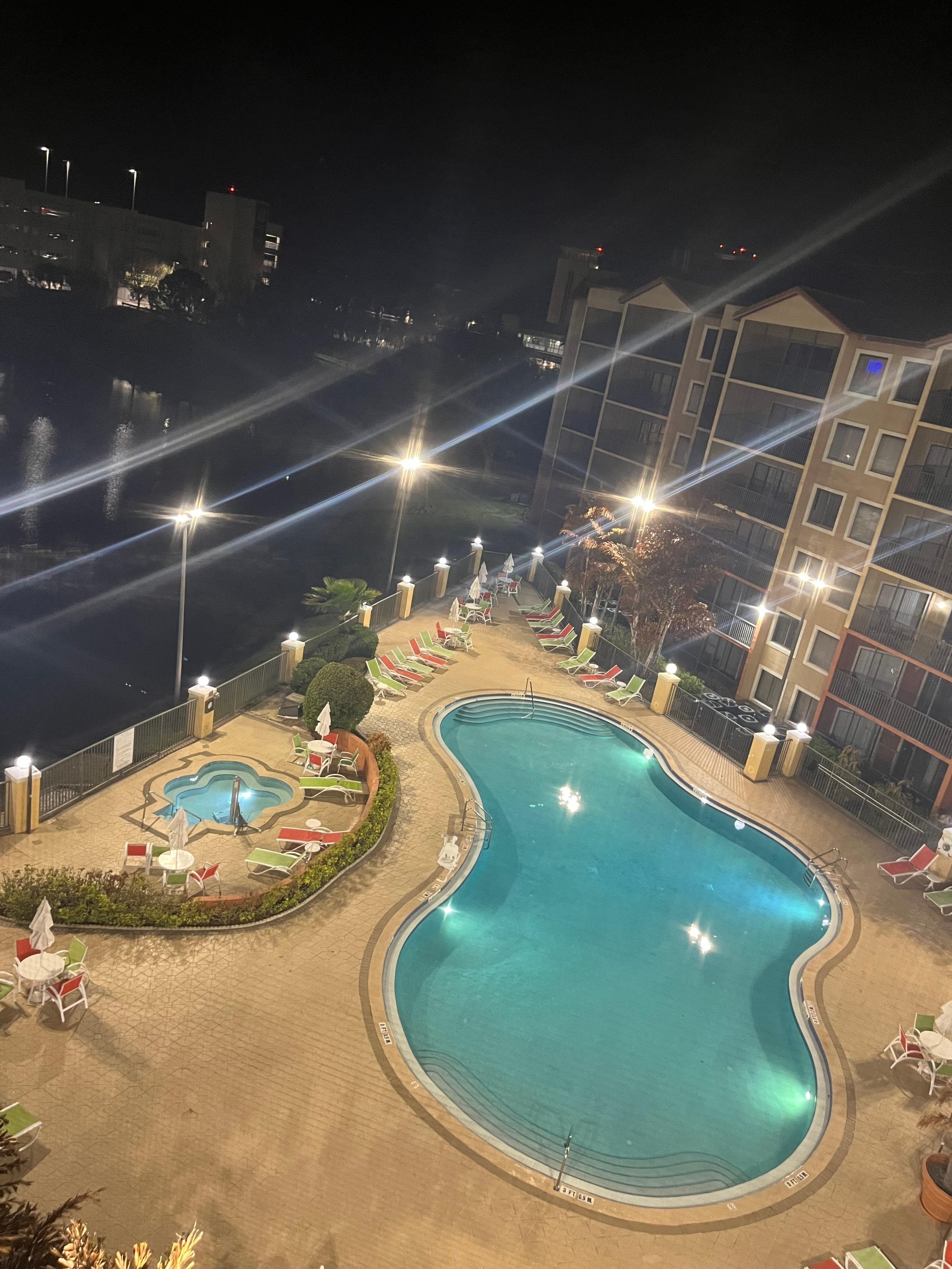 Pool and hot tub area