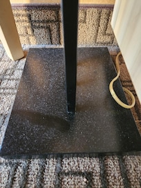 Dust found on the lamppost in our room when we arrived.