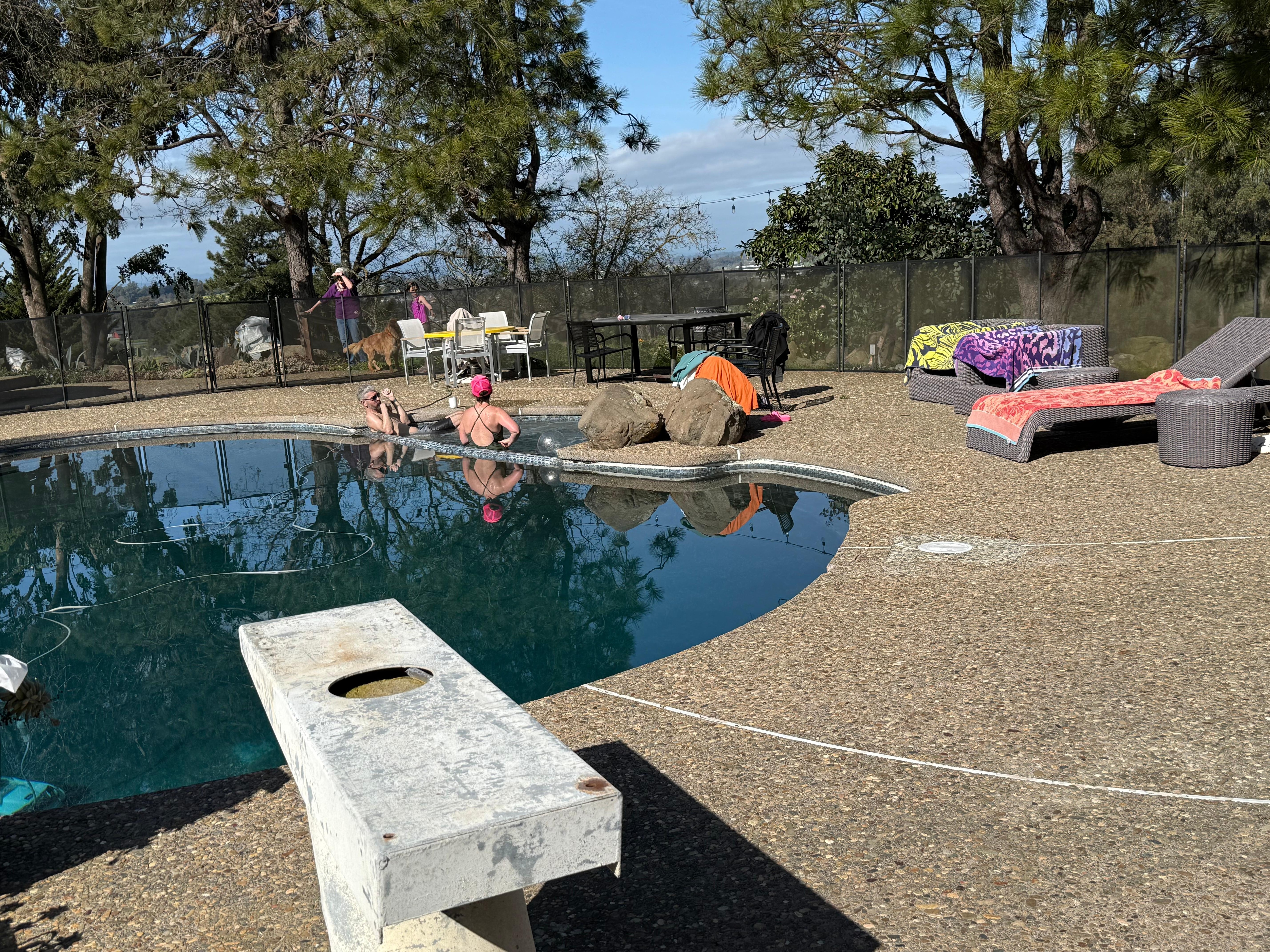 Some of us enjoying the hot tub.