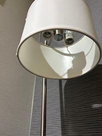 Lamp with no lightbulbs.