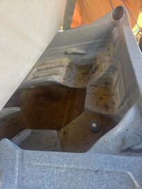 Hot tub with green water