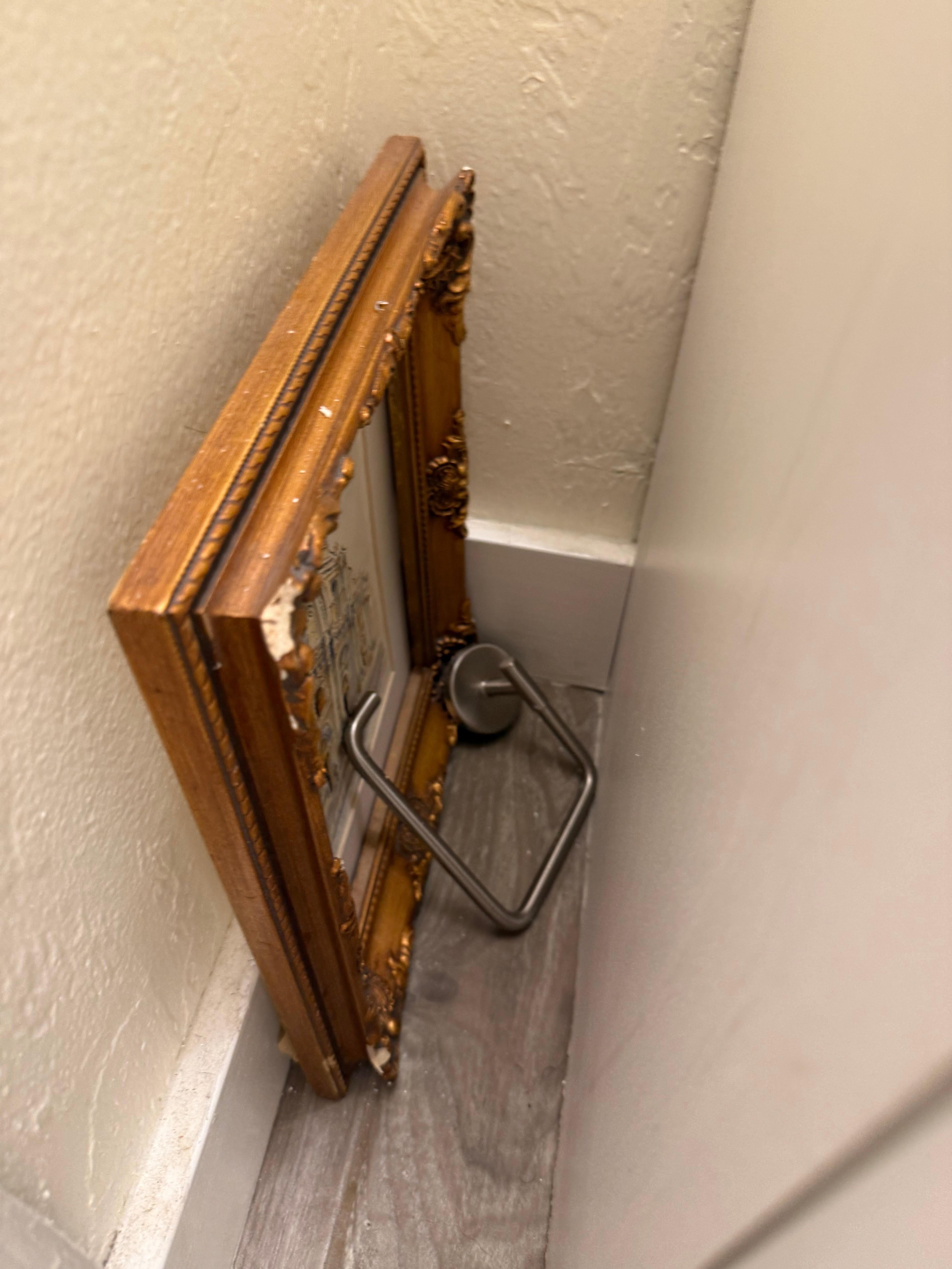 Broken picture and towel rod