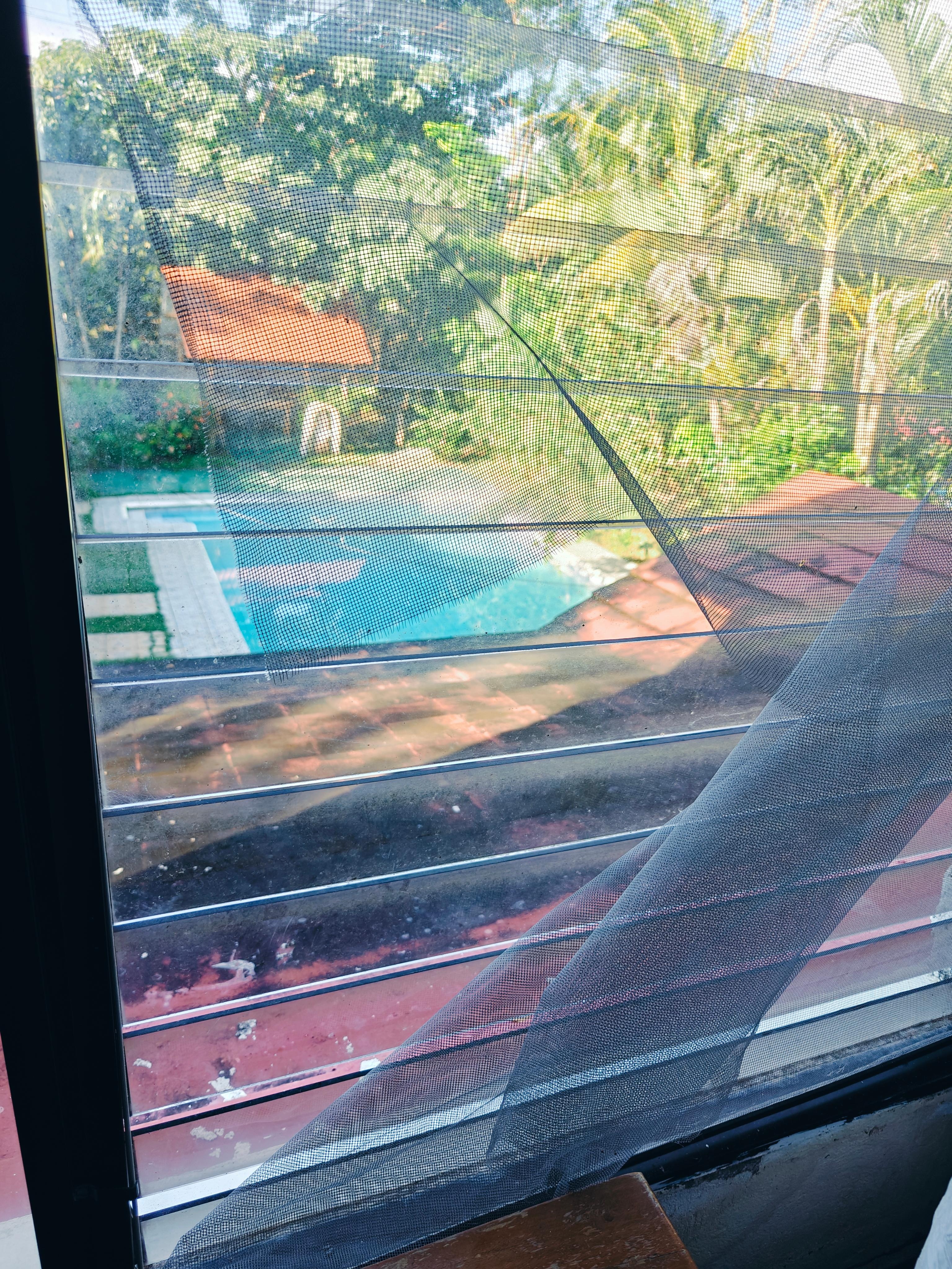 Most windows had huge holes in the wire mesh were mosquitoes and ants were coming through.